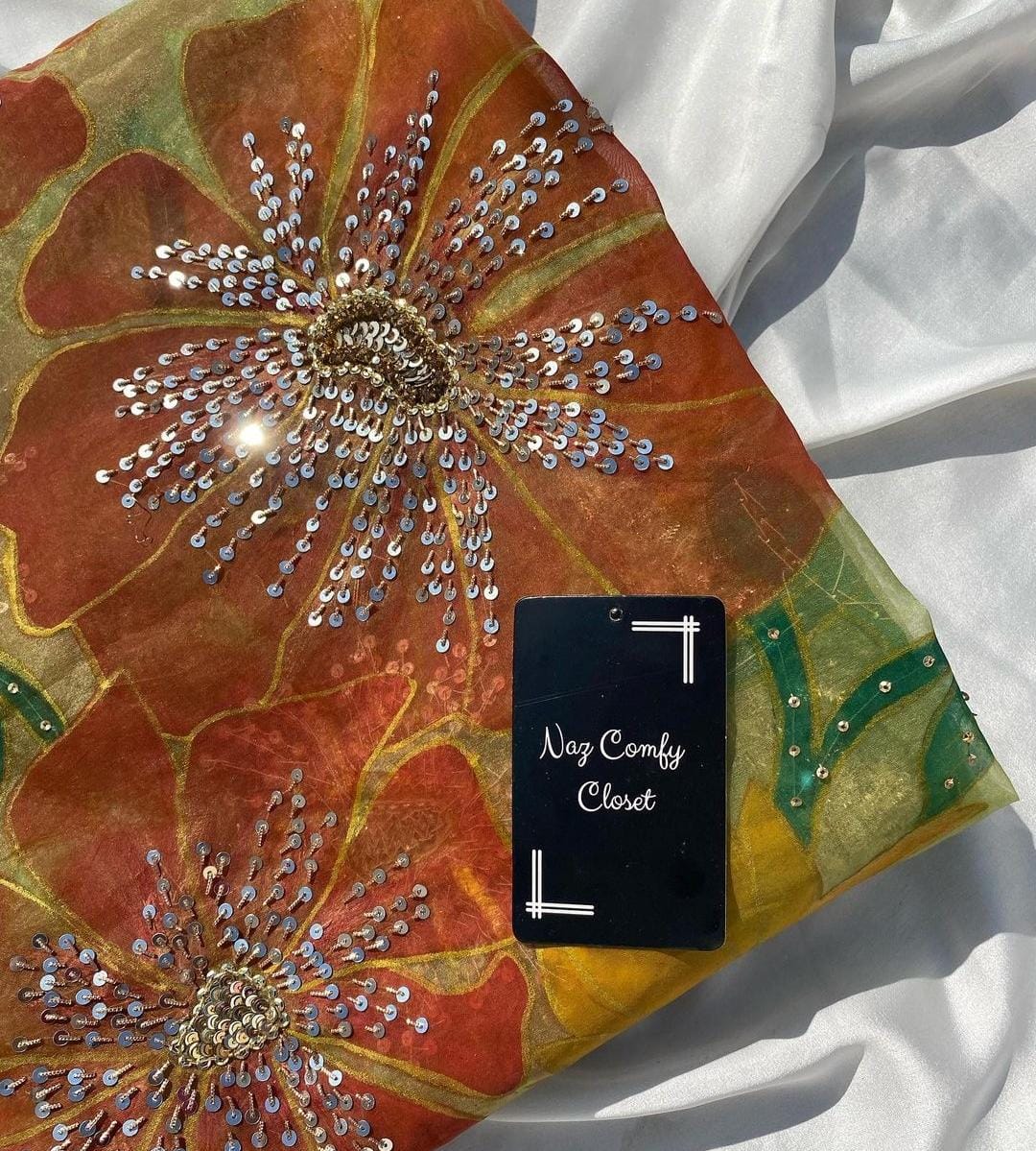 Handpainted embellished dupatta