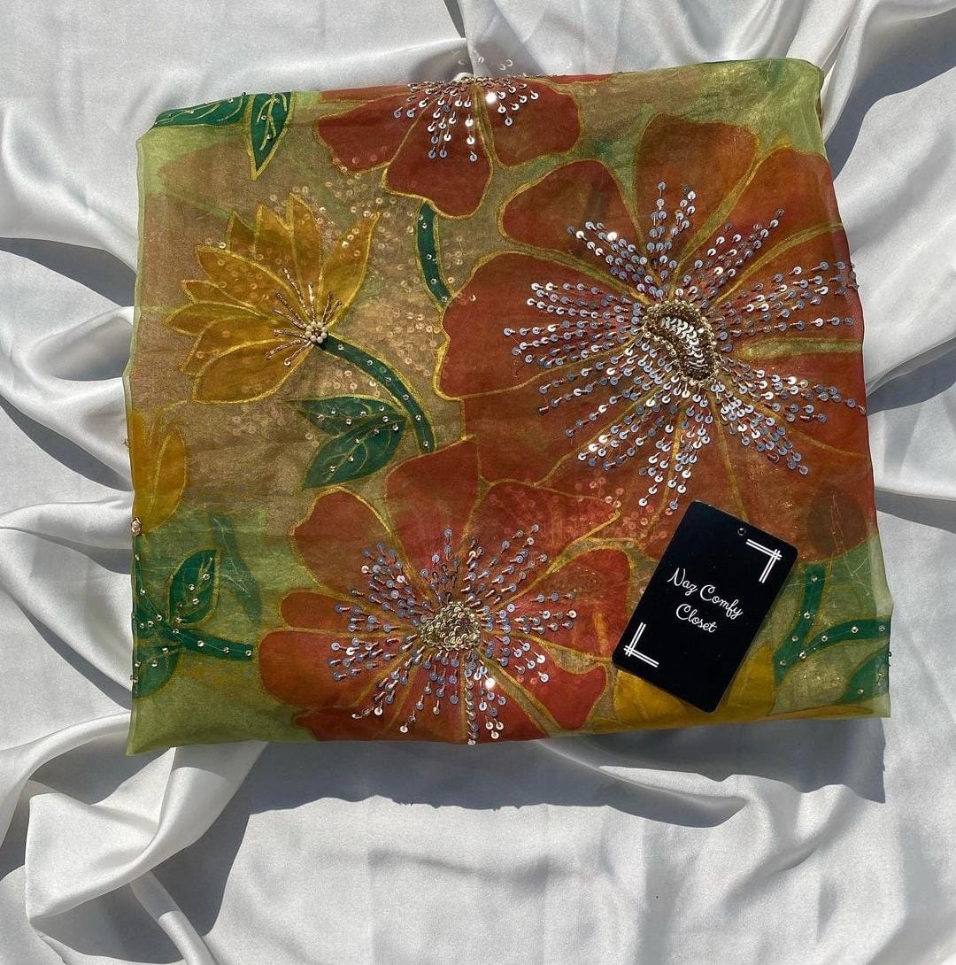 Handpainted embellished dupatta