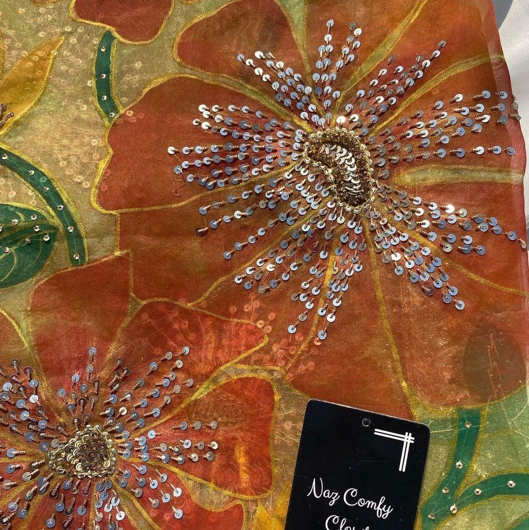Handpainted embellished dupatta