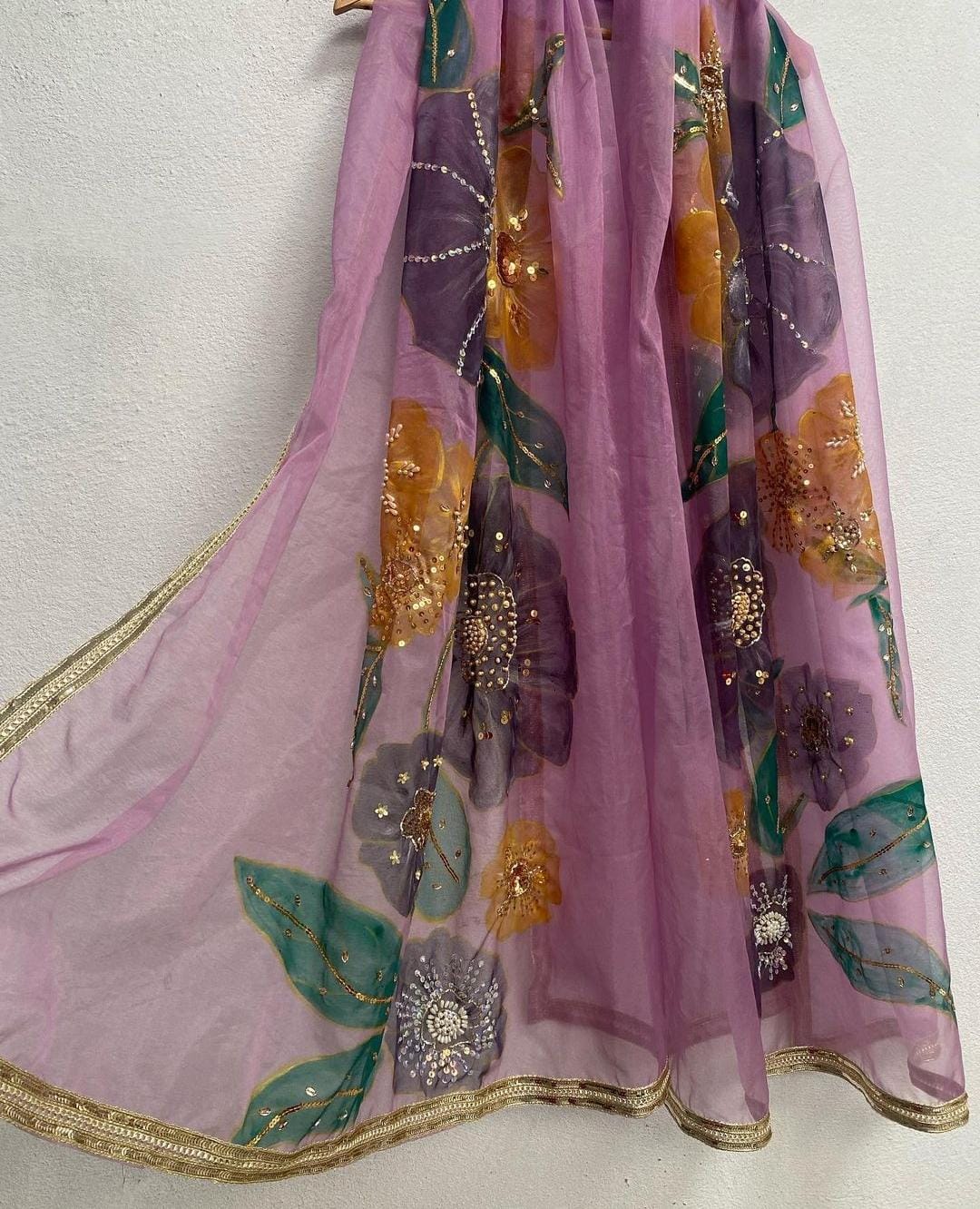 Handpainted embellished dupatta
