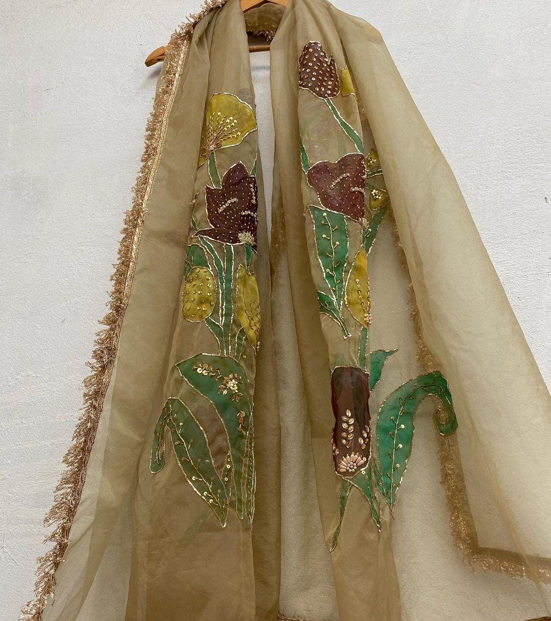 Handpainted embellished dupatta