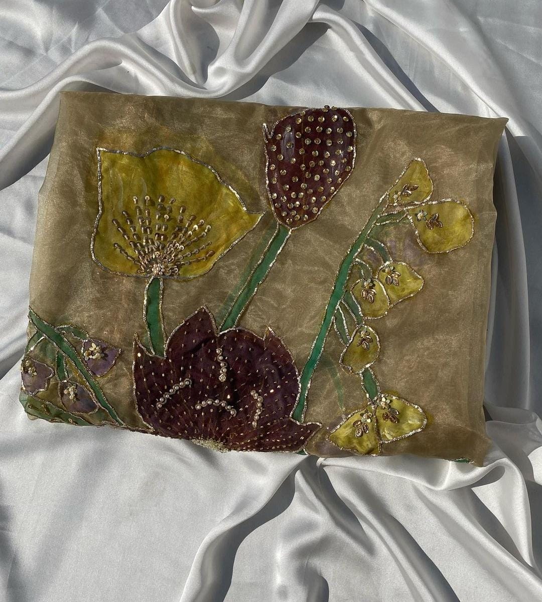 Handpainted embellished dupatta