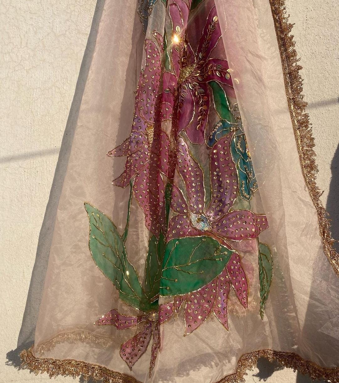 Handpainted embellished dupatta